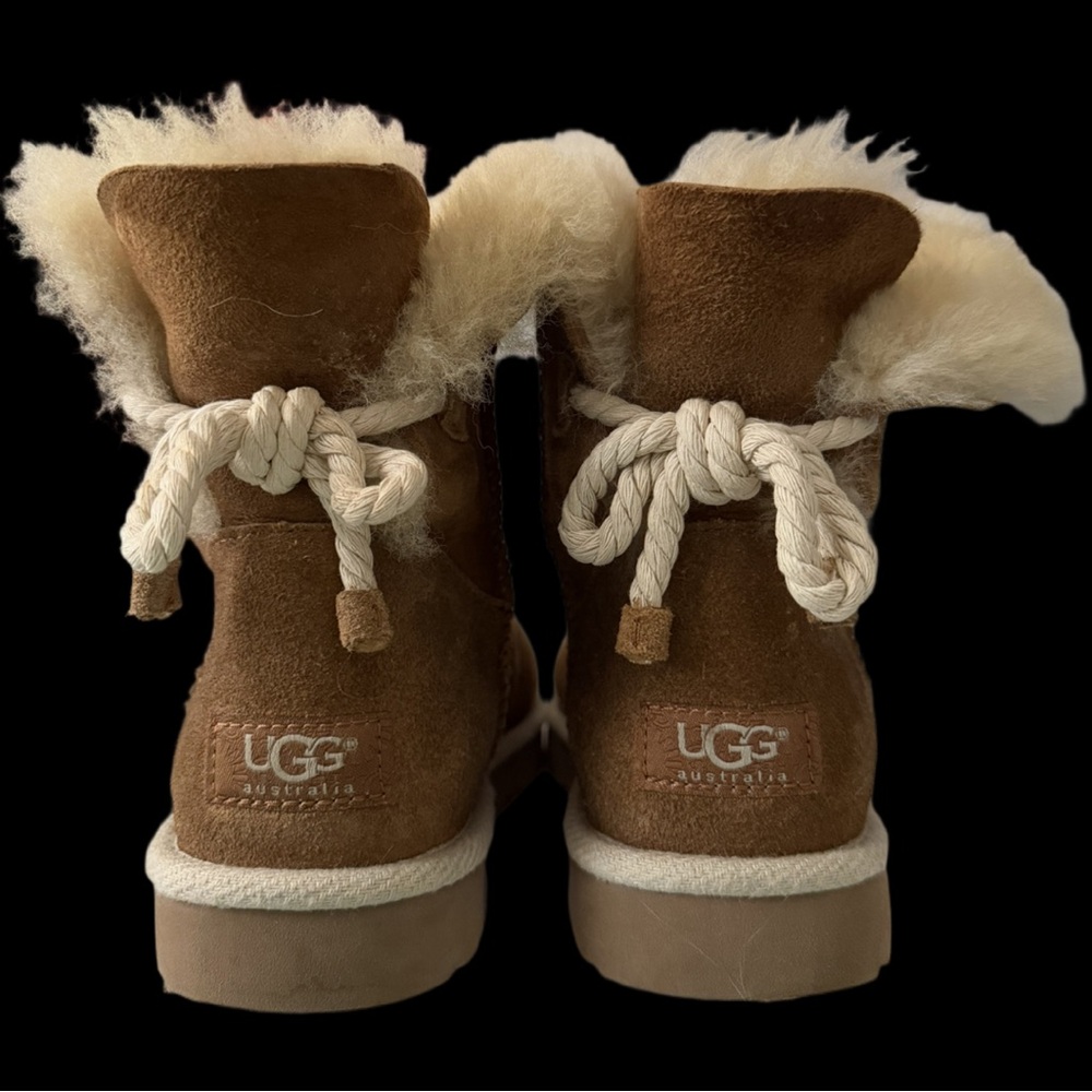 UGG Australia Original Women’s Selene Bow Nautical Rope In Chestnut Size 8 - Picture 5 of 6